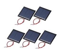 sourcing map 5Pcs 2.5V 0.25W 100mA Mini Solar Panels, Small Polycrystalline Solar Cell Panel with Cable for DIY Electric Toy Materials Kits Charger