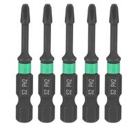 sourcing map 5pcs #2 Impact Phillips Screwdriver Bit PH2 1/4" Hex Shank 50" (50mm) Length 0.12" Rod Magnetic Cross Head Drill Bits S2 Steel Industrial Screw Driver for Impact Power Drivers