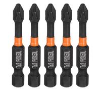 sourcing map 5pcs #2 Phillips Impact Screwdriver Bit PH2 1/4" Hex Shank 2" (50mm) Long Magnetic Cross Head Drill Bits S2 Steel Industrial Screw Driver for Impact Power Drivers, Black/Yellow