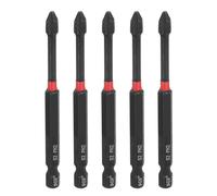 sourcing map 5pcs #2 Phillips Impact Screwdriver Bit PH2 1/4" Hex Shank 3.5" (90mm) Long Magnetic Cross Head Drill Bits S2 Steel Industrial Screw Driver for Impact Power Drivers, Black/Red