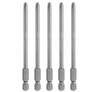 sourcing map 5pcs #2 Phillips Screwdriver Bit PH2 1/4" Hex Shank 4" (100mm) Long Magnetic S2 Steel Industrial Grade Screw Driver Bit Cross Head Electric Drill Bits 0.177" (4.5mm) Rod