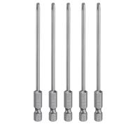 sourcing map 5pcs #2 Phillips Screwdriver Bit PH2 1/4" Hex Shank 4" (100mm) Long Magnetic S2 Steel Industrial Grade Screw Driver Bit Cross Head Electric Drill Bits 0.118" (3mm) Rod