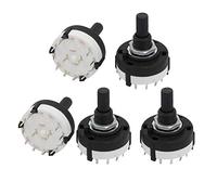 sourcing map 5PCS 2 Pole 6 Throw 12 Positions 6mm Shaft Diameter Rotary Selector Switch