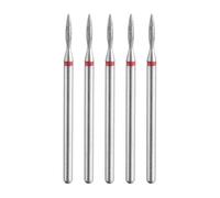 sourcing map 5pcs 200-230 Grits Diamond Grinding Bit 1.3mm Oval Head 2.35mm Shank 8mm Length Stone Sanding Drill Bits Rotary Tool for Ceramic Glass Nails Grinding Polishing