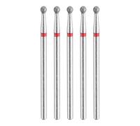 sourcing map 5pcs 200-230 Grits Diamond Grinding Bit 2.5mm Ball Head 2.35mm Shank 2.5mm Length Stone Sanding Drill Bits Rotary Tool for Ceramic Glass Nails Grinding Polishing