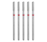 sourcing map 5pcs 200-230 Grits Diamond Grinding Bit 2.5mm Cylindrical Ball Head 2.35mm Shank 10mm Length Stone Sanding Drill Bits Rotary Tool for Ceramic Glass Nails Grinding Polishing