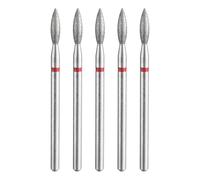 sourcing map 5pcs 200-230 Grits Diamond Grinding Bit 2.5mm Oval Head 2.35mm Shank 9mm Length Stone Sanding Drill Bits Rotary Tool for Ceramic Glass Nails Grinding Polishing