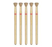 sourcing map 5pcs 200-230 Grits Diamond Grinding Bit 4mm Inverted Cone Head 2.35mm Shank 3mm Length Titanium Plated Stone Sanding Drill Bits Rotary Tool for Nails Grinding Polishing