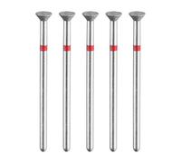sourcing map 5pcs 200-230 Grits Diamond Grinding Bit 5mm Inverted Cone Head 2.35mm Shank 3mm Length Stone Sanding Drill Bits Rotary Tool for Ceramic Glass Nails Grinding Polishing