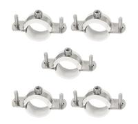 sourcing map 5pcs 201 Stainless Steel 1.2-1.3"/30-32mm Split Ring Pipe Hanger Pipe Strap Clamp Split Ring Hanger with Rubber for Tubing Shower Curtain Tiki Torch, Silver