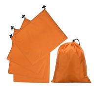 sourcing map 5Pcs 210D Polyester Drawstring Bag with Toggle, 10 x 12 Inch Waterproof Travel Storage Bag Foldable Stuff Sack Cinch Sack for Gym Travel Clothes Organizer, Orange