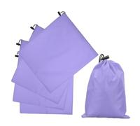 sourcing map 5Pcs 210D Polyester Drawstring Bag with Toggle, 14 x 16 Inch Waterproof Travel Storage Bag Foldable Stuff Sack Cinch Sack for Gym Travel Clothes Organizer, Light Purple