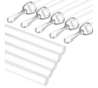 sourcing map 5Pcs 24" Acrylic Drapery Wand, Invisible Curtain Pull Rod with Hook, Universal Tilt Wand Replacement Part for High Hanging Curtain Opening-Closing, Clear