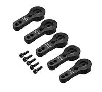 sourcing map 5PCS 25T Aluminum Servo Horns M3 Threads Metal Steering Arm for RC Airplane - Black