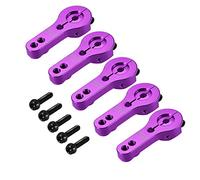 sourcing map 5PCS 25T Aluminum Servo Horns M3 Threads Metal Steering Arm for RC Airplane - Purple