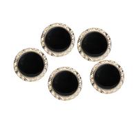 sourcing map 5pcs 28L Gold White Faux Pearl Buttons 18mm 23/32" Dia 0.35" Thick Plastic Round Sewing Button Replacement Craft Fastener for DIY Crafts Style N