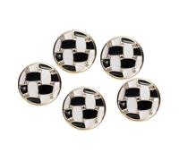 sourcing map 5pcs 28L Gold White Faux Pearl Buttons 18mm 23/32" Dia 0.39" Thick Plastic Round Sewing Button Replacement Craft Fastener for DIY Crafts Style D