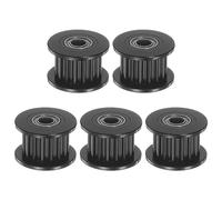 sourcing map 5pcs 2GT Idler Pulley 16 Teeth 3mm Bore 13mm Dia. Aluminum Timing Belt for 6mm Width Belt 3D Printer CNC Machine Accessories, Black