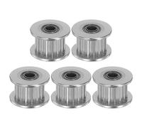 sourcing map 5pcs 2GT Idler Pulley 16 Teeth 3mm Bore 13mm Dia. Aluminum Timing Belt for 6mm Width Belt 3D Printer CNC Machine Accessories, Silver Tone