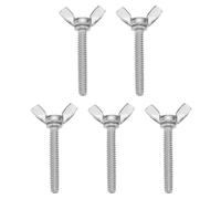 sourcing map 5Pcs 3/16-24" x 1-1/4" Wing Butterfly Screw Bolts, 304 Stainless Steel Machine Fastener, Thumb Hand Screws for Electronic Equipment, Silver Tone