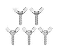 sourcing map 5Pcs 3/16-24" x 5/8" Wing Butterfly Screw Bolts, 304 Stainless Steel Machine Fastener, Thumb Hand Screws for Electronic Equipment, Silver Tone