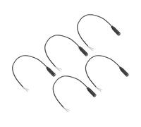 sourcing map 5pcs 3.5mm Female Jack to Bare Wire Open End Replacement 28AWG TRS 2 Pole Stereo 1/8" Mono Audio Cable Plug Jack Plug 32.5mm for Earphone Headphone Cable Repair, 11.8inches