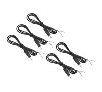 sourcing map 5pcs 3.5mm Male Jack to Bare Wire Open End Replacement 26AWG TRS 2 Pole Stereo 1/8" Mono Audio Cable Plug Jack Plug 41mm for Earphone Headphone Cable Repair, 39.4inches
