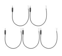 sourcing map 5pcs 3.5mm Male Jack to Bare Wire Open End Replacement TRS 3 Pole Stereo 1/8" Audio Cable Plug Jack for Earphone Headphone Cable Repair, 0.30m