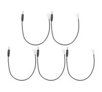 sourcing map 5pcs 3.5mm Male Jack to Bare Wire Open End Replacement TRS 4 Pole Stereo 1/8" Audio Cable Plug Jack for Earphone Headphone Cable Repair, 0.30m
