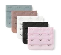 sourcing map 5pcs 3 Hooks 3 Row Bra Strap Extendsion Hook Light Pink White Black For Ladies