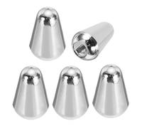 sourcing map 5Pcs 3 Way 5 Way Guitar Toggle Switch Tip, Plastic Push-in Slotted 3.7mm/0.15" Toggle Pickup Switch Knob Tip for SQ ST Electric Guitar Replacement Parts, Silver