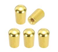 sourcing map 5Pcs 3 Way Guitar Toggle Switch Tip, M3.5 Brass Threaded Toggle Pickup Switch Knob Tip for LP Electric Guitar Replacement Parts, Gold