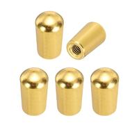 sourcing map 5Pcs 3 Way Guitar Toggle Switch Tip, M4 Brass Threaded Toggle Pickup Switch Knob Tip for LP Electric Guitar Replacement Parts, Gold