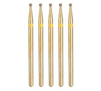 sourcing map 5pcs 325-400 Grits Diamond Grinding Bit 1.5mm Ball Head 2.35mm Shank 1.5mm Length Titanium Plated Stone Sanding Drill Bits Rotary Tool for Nails Grinding Polishing