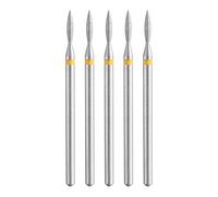 sourcing map 5pcs 325-400 Grits Diamond Grinding Bit 1.6mm Oval Head 2.35mm Shank 8mm Length Stone Sanding Drill Bits Rotary Tool for Ceramic Glass Nails Grinding Polishing
