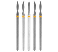 sourcing map 5pcs 325-400 Grits Diamond Grinding Bit 2.2mm Oval Head 2.35mm Shank 8.5mm Length Stone Sanding Drill Bits Rotary Tool for Ceramic Glass Nails Grinding Polishing