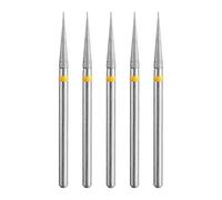sourcing map 5pcs 325-400 Grits Diamond Grinding Bit 2.5mm Tapered Head 2.35mm Shank 14mm Length Stone Sanding Drill Bits Rotary Tool for Ceramic Glass Nails Grinding Polishing