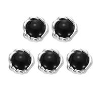 sourcing map 5pcs 32L Silver Faux Pearl Buttons 20mm 4/5" Plastic Round Sewing Button Replacement Craft Fastener for Coats Clothing DIY Decoration Crafts #15