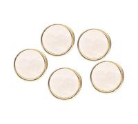 sourcing map 5pcs 34L Gold White Faux Pearl Buttons 21mm 7/8" Dia 0.37" Thick Plastic Round Sewing Button Replacement Craft Fastener for DIY Crafts Style K