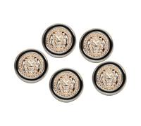 sourcing map 5pcs 34L Gold White Faux Pearl Buttons 21mm 7/8" Dia 0.41" Thick Plastic Round Sewing Button Replacement Craft Fastener for DIY Crafts Style H