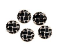 sourcing map 5pcs 34L Gold White Faux Pearl Buttons 21mm 7/8" Dia 0.43" Thick Plastic Round Sewing Button Replacement Craft Fastener for DIY Crafts Style C