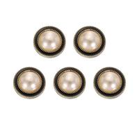 sourcing map 5pcs 35L Gold Faux Pearl Buttons 22mm 7/8" Plastic Round Sewing Button Replacement Craft Fastener for Coats Clothing DIY Decoration Crafts #1