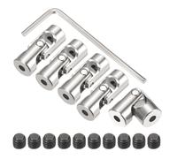 sourcing map 5Pcs 3mm to 3mm ID Steering Universal Joint Shaft Coupling,L23XD9 Metal 45°Degree Rotatable Joints Coupler with Screws Wrench Set for Model Car Ship Drive Shaft Motor Connection