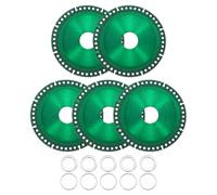 sourcing map 5pcs 4" Diamond Saw Blade, 7/8" (22mm) Arbor Cut Off Wheels, Diamond Cutting Disc Multifunction Tile Concrete Ceramic Marble Blade with 5/8" 25/32" Washer for Grinder, Green