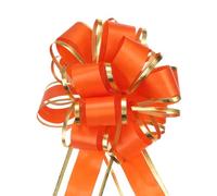 sourcing map 5pcs 4 Inch Large Big Pull Bow with Gold Edge Orange Red