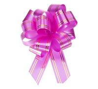 sourcing map 5pcs 4 Inch Large Pull Bow Metallic Rose Red Gift Wrapping Bows with Gold Edge for Wedding Baskets Presents Christmas