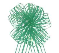 sourcing map 5pcs 4 Inch Organza Large Pull Bow Metallic Gift Wrapping Bows Ribbon Chiffon Yarn Forest Green for Wedding Basket Present Christmas Valentine's Day