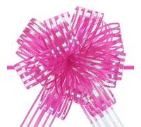 sourcing map 5pcs 4 Inch Organza Large Pull Bow Metallic Gift Wrapping Bows Ribbon Chiffon Yarn Rose Red for Wedding Baskets Presents Christmas Valentine's Day
