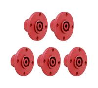 sourcing map 5pcs 4 Pole Speaker Jack Twist Lock, NL4 Connector 2 Inch XLR Speaker Female Panel Mount Audio Microphone Plug Socket for NL4 Series, Red