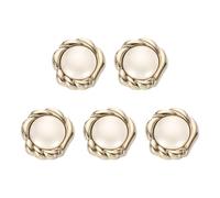 sourcing map 5pcs 40L Gold Faux Pearl Buttons 25mm 1" Plastic Round Sewing Button Replacement Craft Fastener for Coats Clothing DIY Decoration Crafts #14